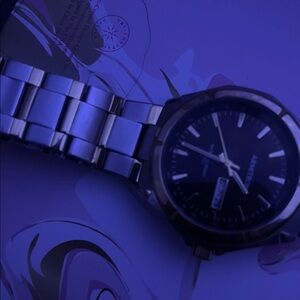 Men's Silver and Black Watch